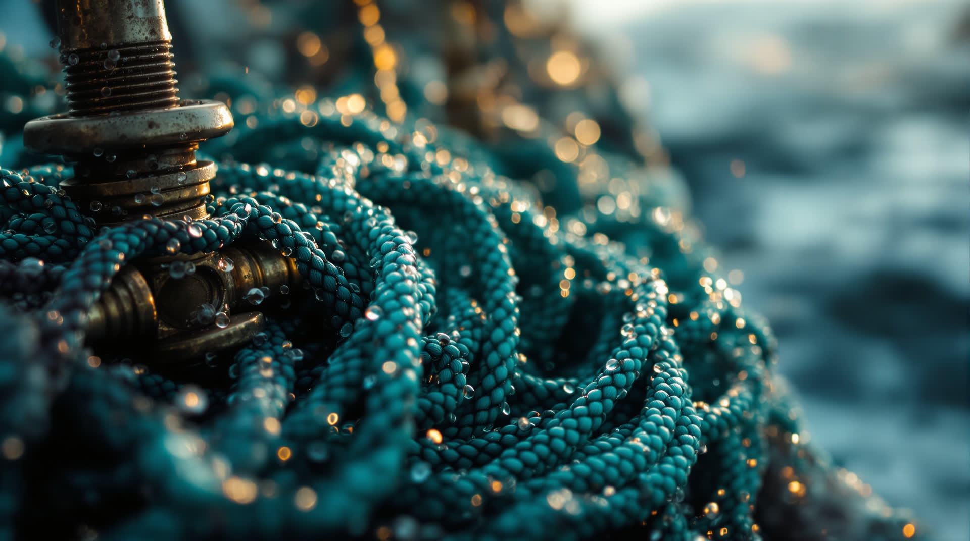 Nets and brass fittings aboard SeaSpray